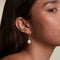 Serenity Pearl Charm Hoops in Gold