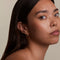 Serenity Pearl Charm Hoops in Gold