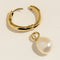 Serenity Pearl Charm Hoops in Gold