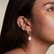 Serenity Pearl Charm Hoops in Gold