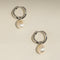 Serenity Pearl Charm Hoops in Silver-Astrid &amp; Miyu