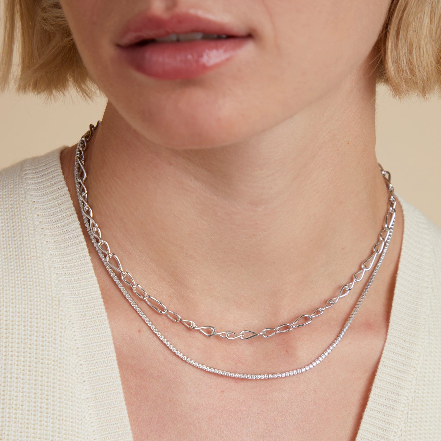 Charm Compatible Necklaces & Bracelets - Infinite Slim Chain Necklace in Silver - Chain Necklace - Astrid &amp; Miyu