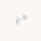 April White Topaz - White Topaz Cluster Piercing Stud in Solid White Gold - Piercing Stud - Astrid &amp; Miyu