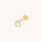 Pavé Horseshoe Piercing Stud in Solid Gold-Astrid &amp; Miyu