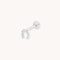 Flat Back Labret Studs - Pavé Horseshoe Piercing Stud in Solid White Gold - Piercing Stud - Astrid &amp; Miyu