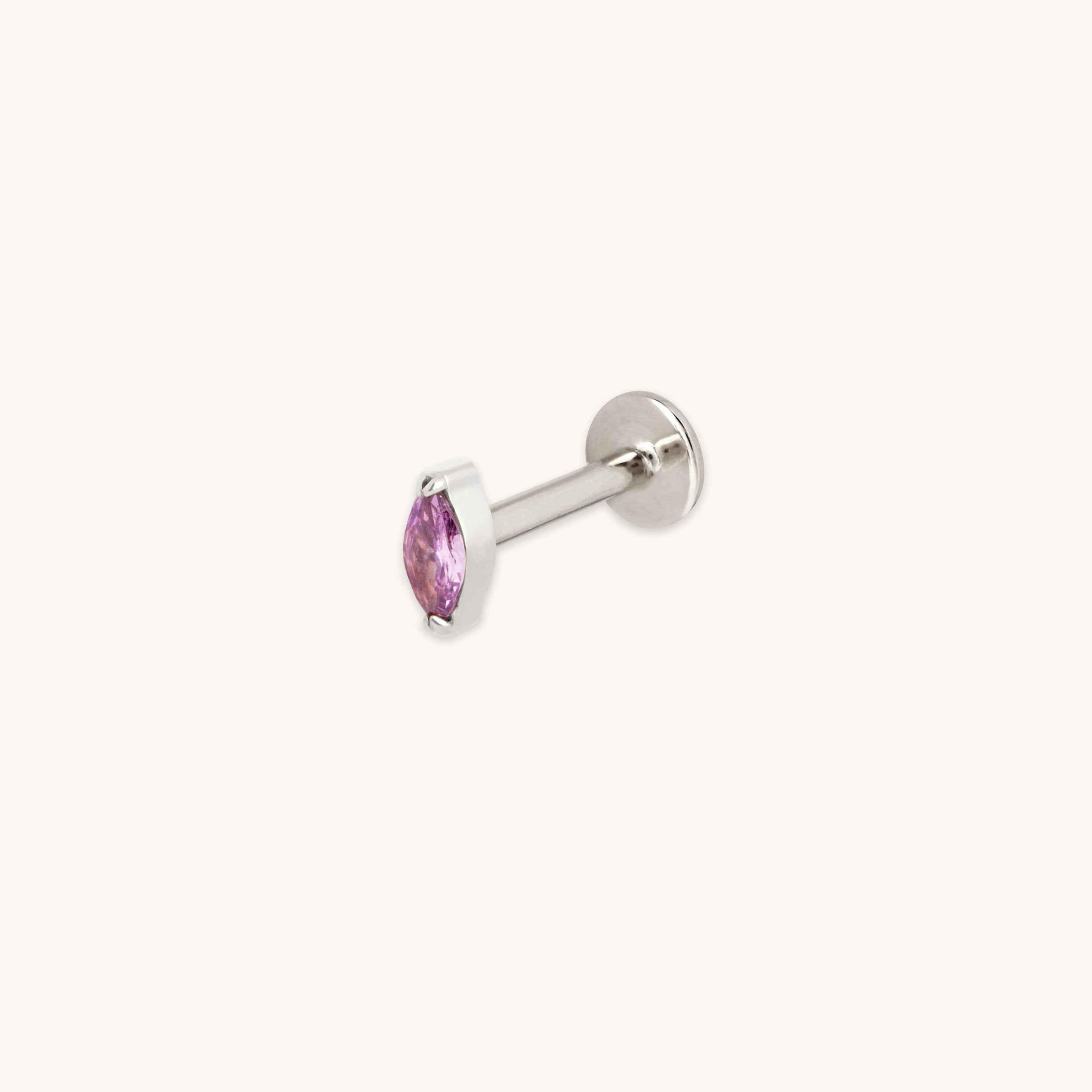Purple Marquise Titanium Piercing Stud in Platinum-Astrid &amp; Miyu