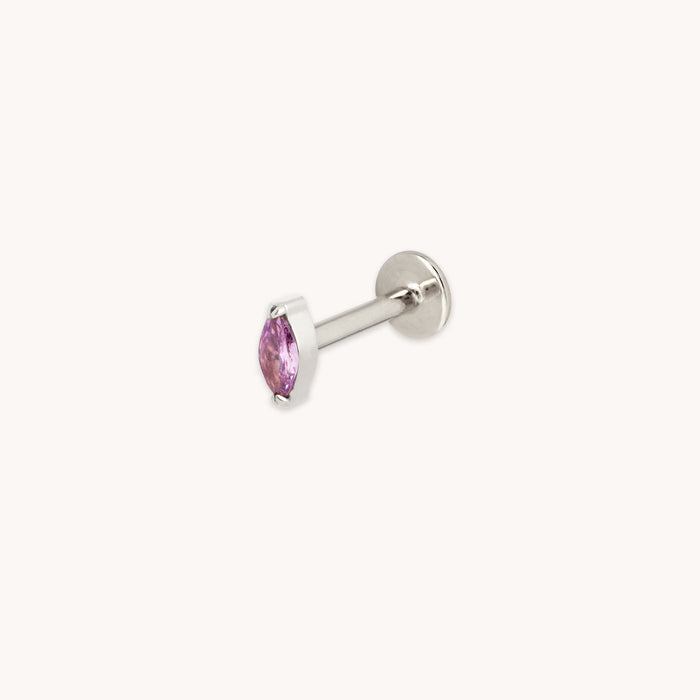Purple Marquise Titanium Piercing Stud in Platinum-Astrid &amp; Miyu