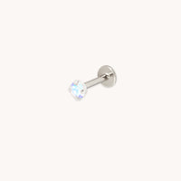 Moonstone Titanium Piercing Stud in Platinum-Astrid &amp; Miyu