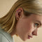 Conch Piercing Jewellery - Green Double Marquise Titanium Piercing Stud in Gold - Piercing Stud - Astrid &amp; Miyu
