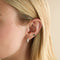 Conch Piercing Jewellery - Green Double Marquise Titanium Piercing Stud in Platinum - Piercing Stud - Astrid &amp; Miyu