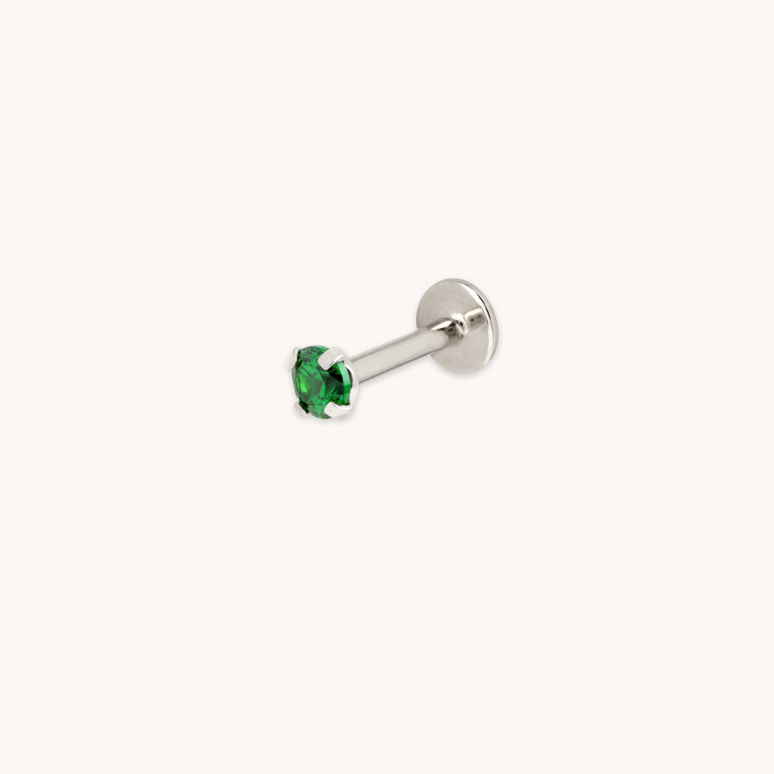 Green Titanium Piercing Stud in Platinum-Astrid &amp; Miyu
