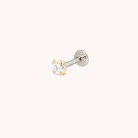 Bold Crystal Titanium Piercing Stud in Gold-Astrid &amp; Miyu