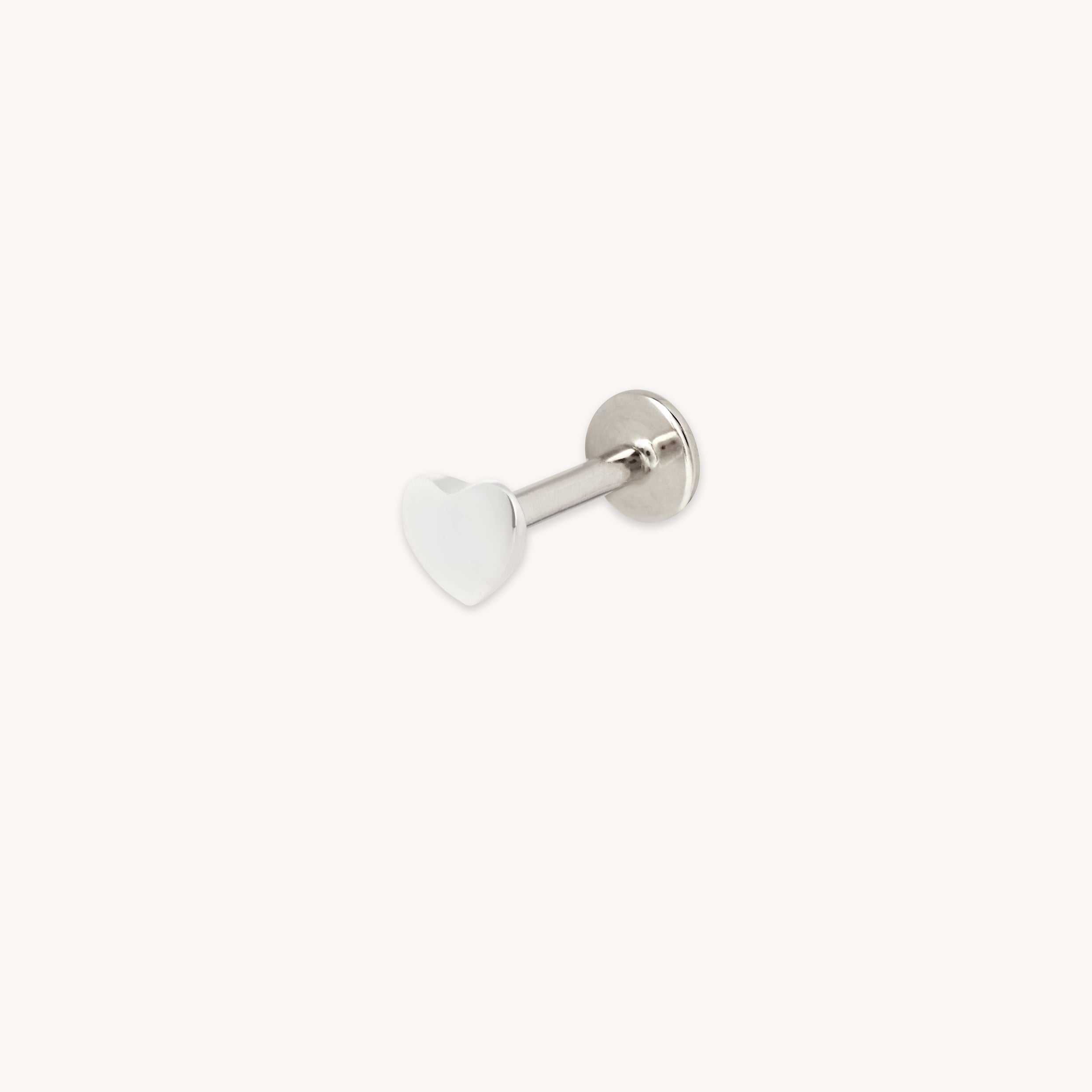 Heart Titanium Piercing Stud in Platinum-Astrid &amp; Miyu