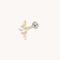 Crystal Cluster Titanium Piercing Stud in Gold-Astrid &amp; Miyu