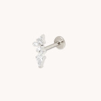 Crystal Marquise Cluster Titanium Piercing Stud in Platinum-Astrid &amp; Miyu