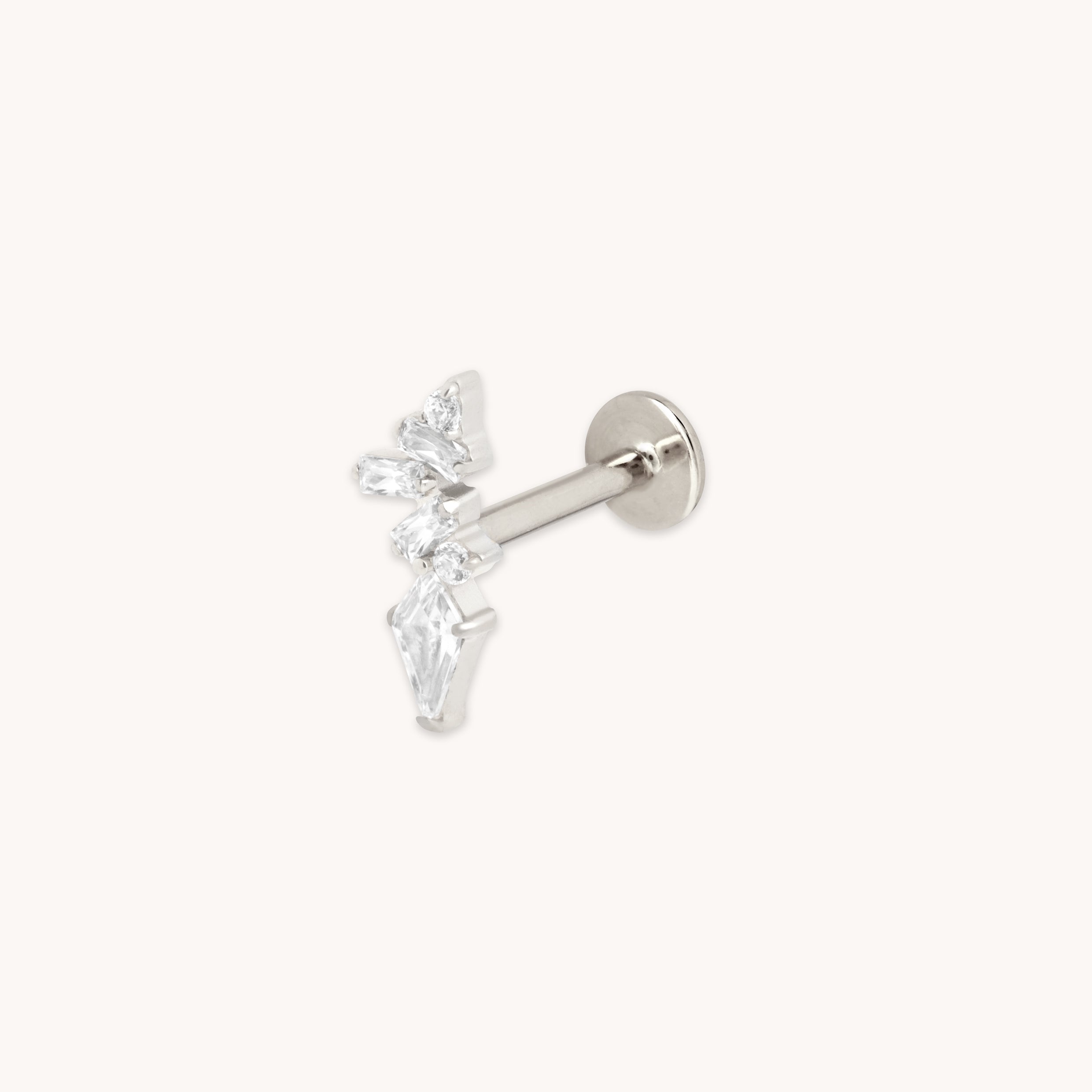 Crystal Marquise Cluster Titanium Piercing Stud in Platinum-Astrid &amp; Miyu