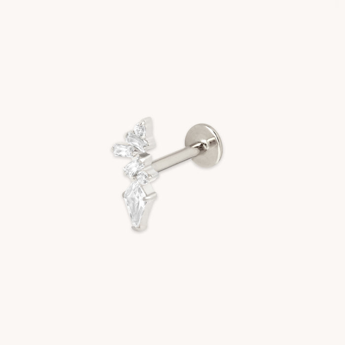 Crystal Marquise Cluster Titanium Piercing Stud in Platinum-Astrid &amp; Miyu