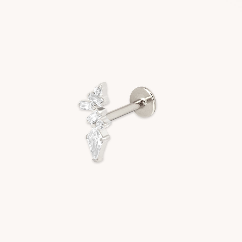 Crystal Marquise Cluster Titanium Piercing Stud in Platinum-Astrid &amp; Miyu