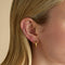Conch Piercing Jewellery - Curved Crystal Titanium Piercing Stud in Gold - Piercing Stud - Astrid &amp; Miyu