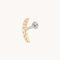 Curved Crystal Titanium Piercing Stud in Gold-Astrid &amp; Miyu
