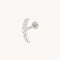 Curved Crystal Titanium Piercing Stud in Platinum-Astrid &amp; Miyu