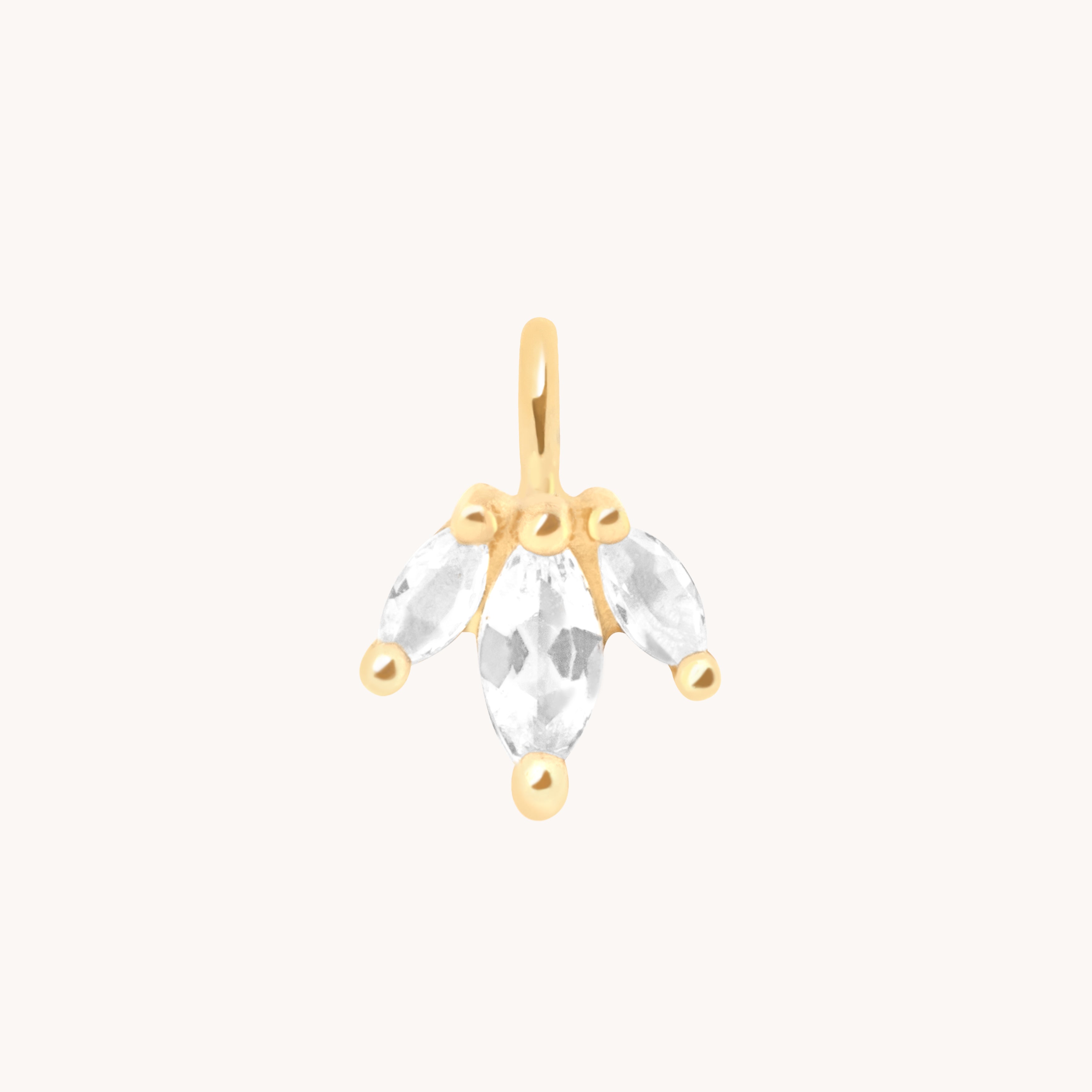 Motif Charms - White Topaz Marquise Charm in 9k Gold - Welding Charm - Astrid &amp; Miyu