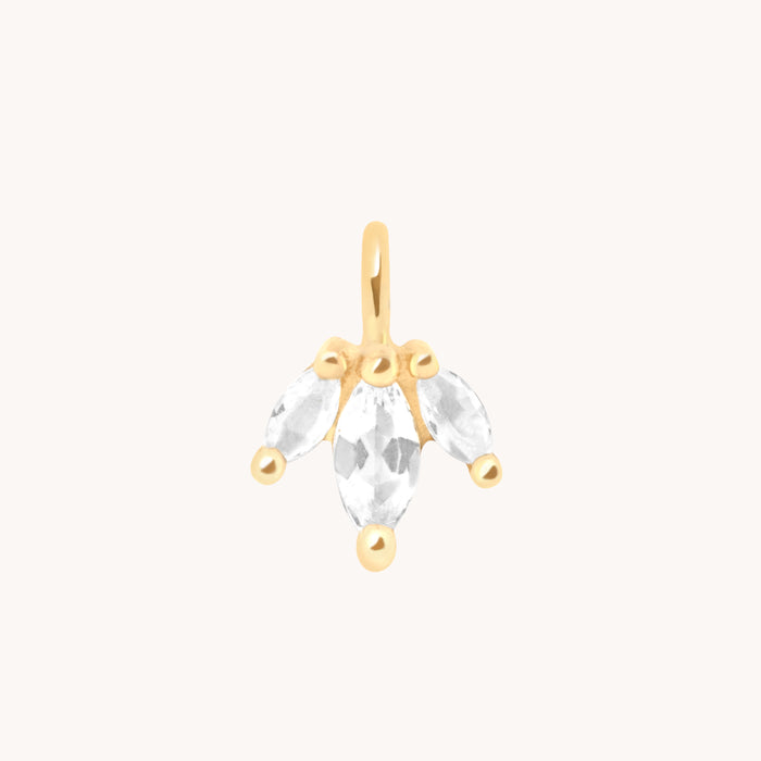 Motif Charms - White Topaz Marquise Charm in 9k Gold - Welding Charm - Astrid &amp; Miyu