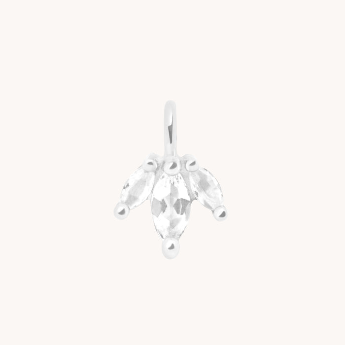 April White Topaz - White Topaz Marquise Charm in 9k White Gold - Welding Charm - Astrid &amp; Miyu