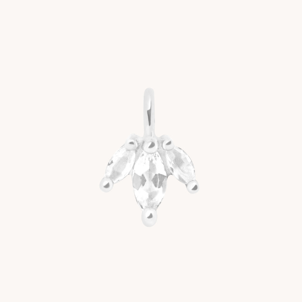 April White Topaz - White Topaz Marquise Charm in 9k White Gold - Welding Charm - Astrid &amp; Miyu