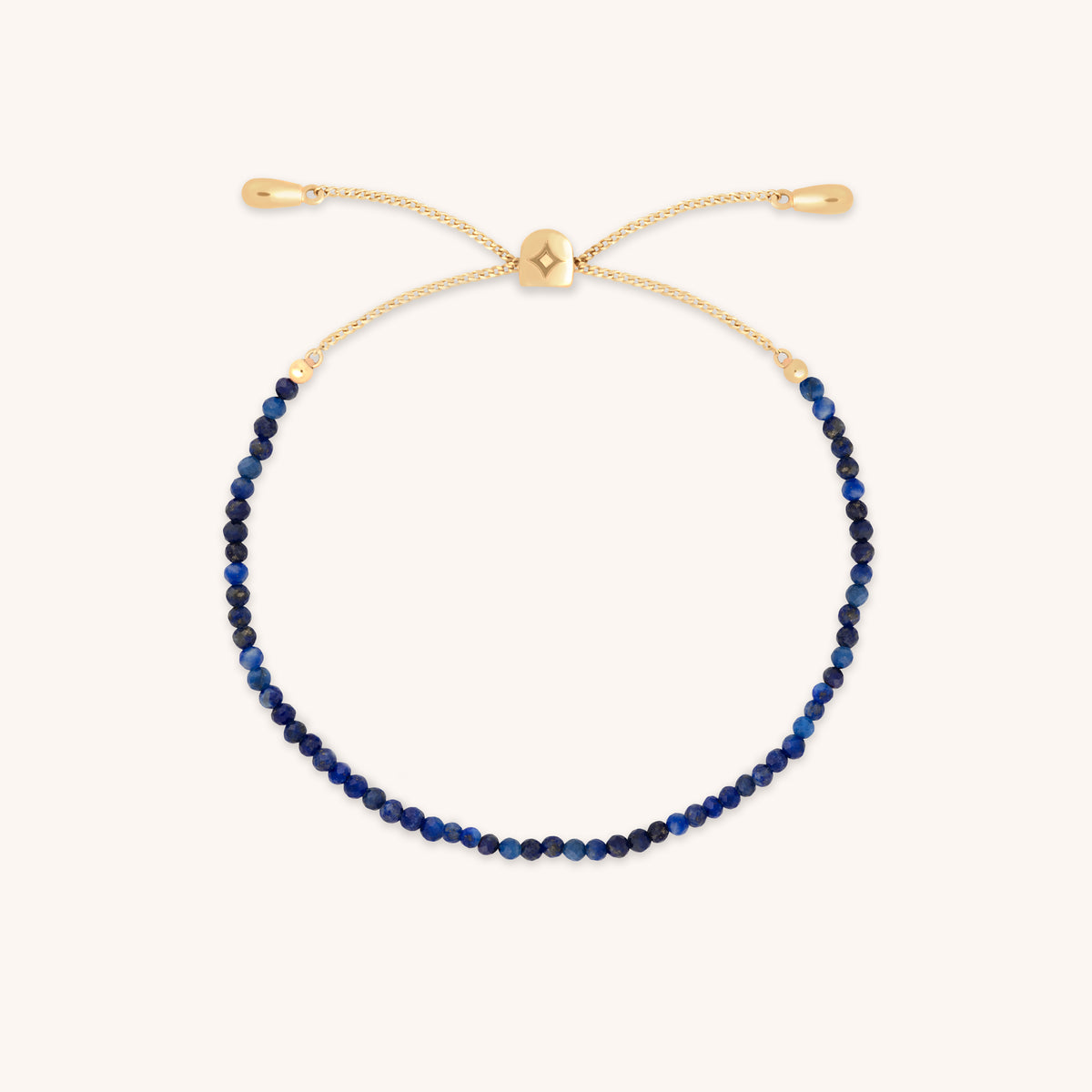 Bracelets - Lazurite Gemstone Bracelet in 9k Gold - Beaded Bracelet - Astrid &amp; Miyu