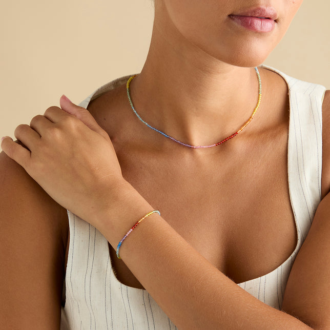 A&M Junior Collection - Rainbow Gemstone Junior Gift Set in 9k Gold - Stacking Sets - Astrid & Miyu