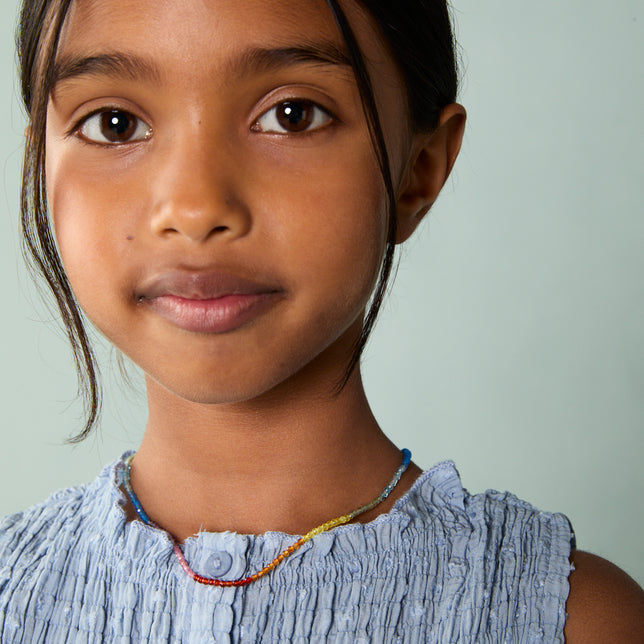 A&M Junior Collection - Junior Rainbow Gemstone Necklace in 9k Gold - Beaded Necklace - Astrid & Miyu