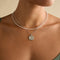Beaded Jewellery - Moonstone Gemstone Necklace in 9k White Gold - Beaded Necklace - Astrid &amp; Miyu
