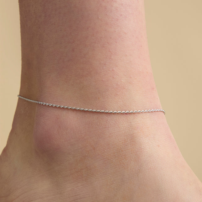 Anklets - Essential Rope Chain Anklet in Silver - Anklet - Astrid & Miyu