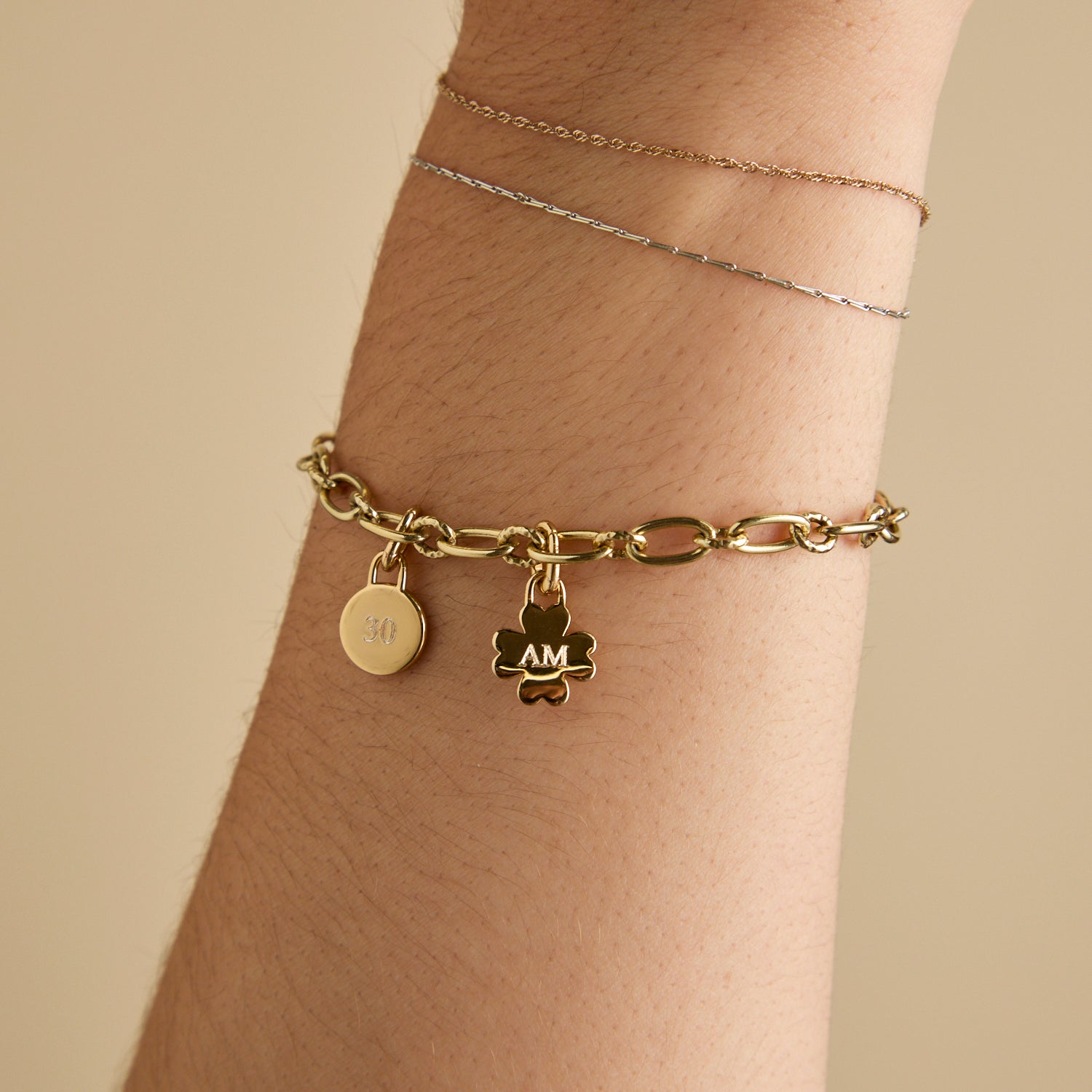 18k Gold Plated Jewellery - Blue Topaz Talisman Charm in Gold - Talisman Charm - Astrid &amp; Miyu
