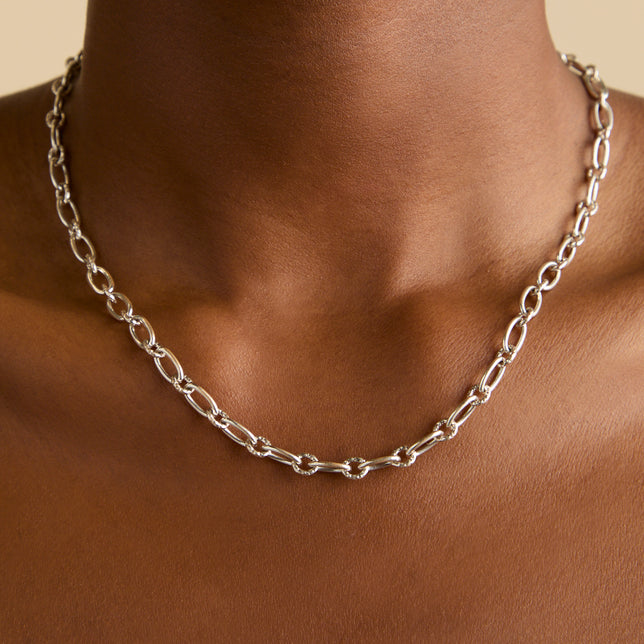 Charm Compatible Necklaces & Bracelets - Bold Link Chain Necklace in Silver - Necklace - Astrid & Miyu