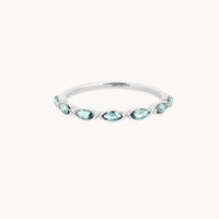 Alexandrite Marquise Band Ring in Solid White Gold