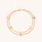 18k Gold Plated Jewellery - Lucky Charm Double Chain Bracelet in Gold - Charm Bracelet - Astrid &amp; Miyu