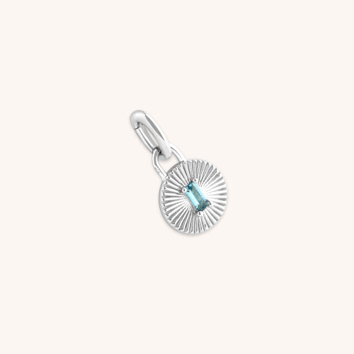 Hoop Charms - Blue Topaz Talisman Charm in Silver - Talisman Charm - Astrid &amp; Miyu