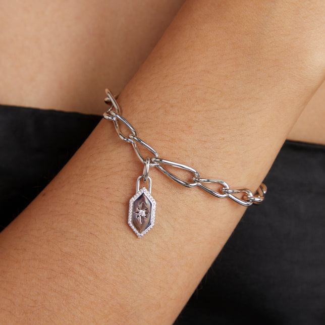 Hoop Charms - Shield Talisman Charm in Silver - Talisman Charm - Astrid & Miyu