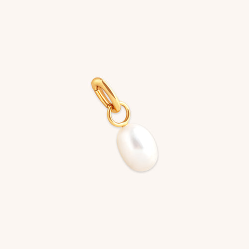 18k Gold Plated Jewellery - Pearl Talisman Charm in Gold - Talisman Charm - Astrid &amp; Miyu