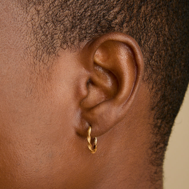 18k Gold Plated Jewellery - Twist Small Hoops in Gold - Hoops - Astrid & Miyu