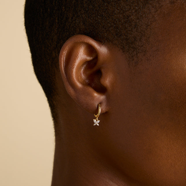 18k Gold Plated Jewellery - Butterfly Charm Huggies in Gold - Huggies - Astrid & Miyu