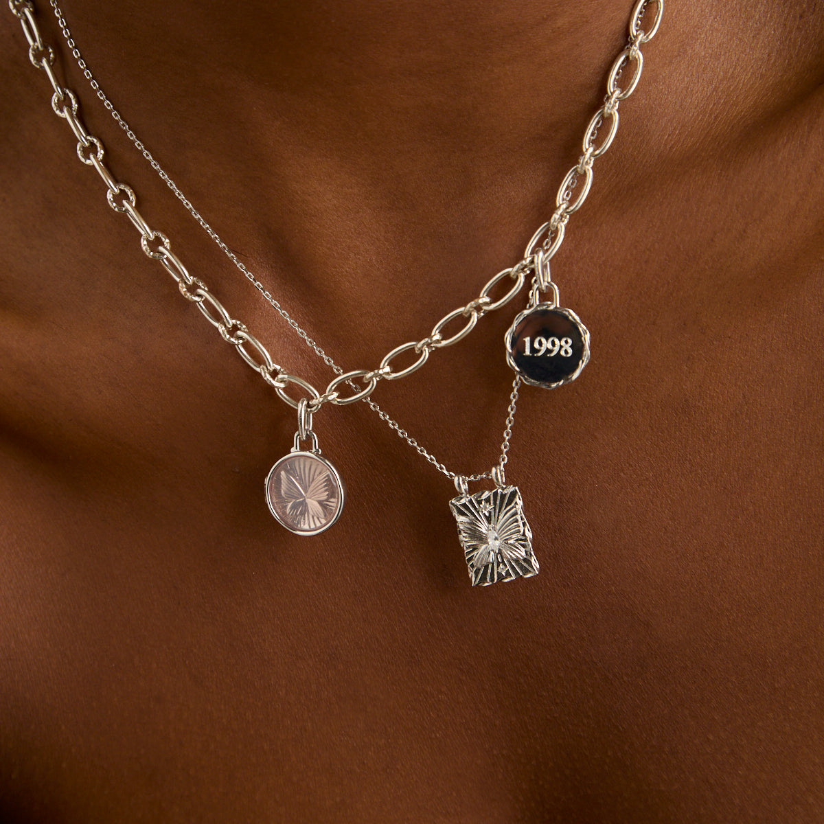 Gemstone Necklaces - Butterfly Pendant Necklace in Silver - Pendant Necklace - Astrid &amp; Miyu