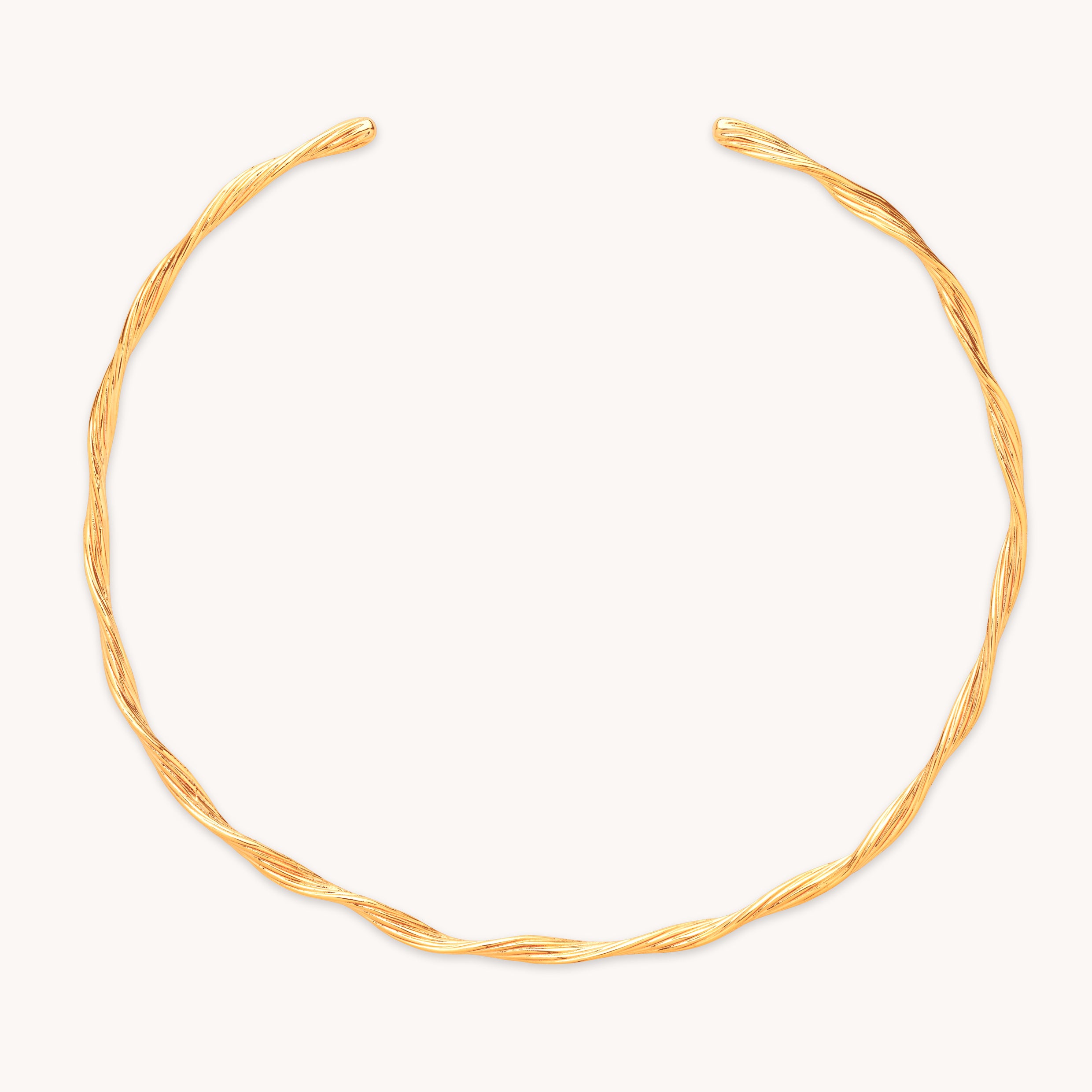 18k Gold Plated Jewellery - Twist Cuff Necklace in Gold - Necklace - Astrid &amp; Miyu