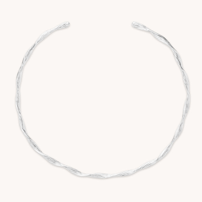 Necklaces & Bracelets - Twist Cuff Necklace in Silver - Necklace - Astrid &amp; Miyu