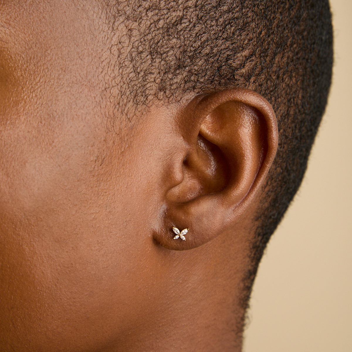 18k Gold Plated Jewellery - Butterfly Crystal Stud Earrings in Gold - Stud Earrings - Astrid &amp; Miyu