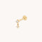 Diamond Bezel Charm Piercing Stud in Solid Gold-Astrid &amp; Miyu