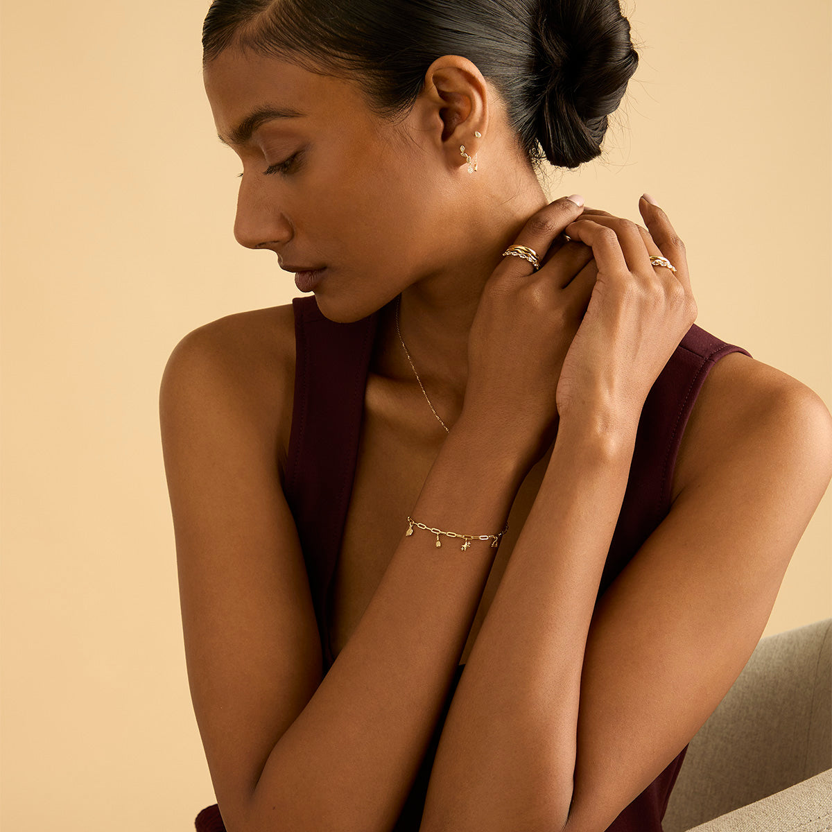 Motif Charms - Cosmic Cluster Charm 9k Gold - Charms & Pendants - Astrid &amp; Miyu