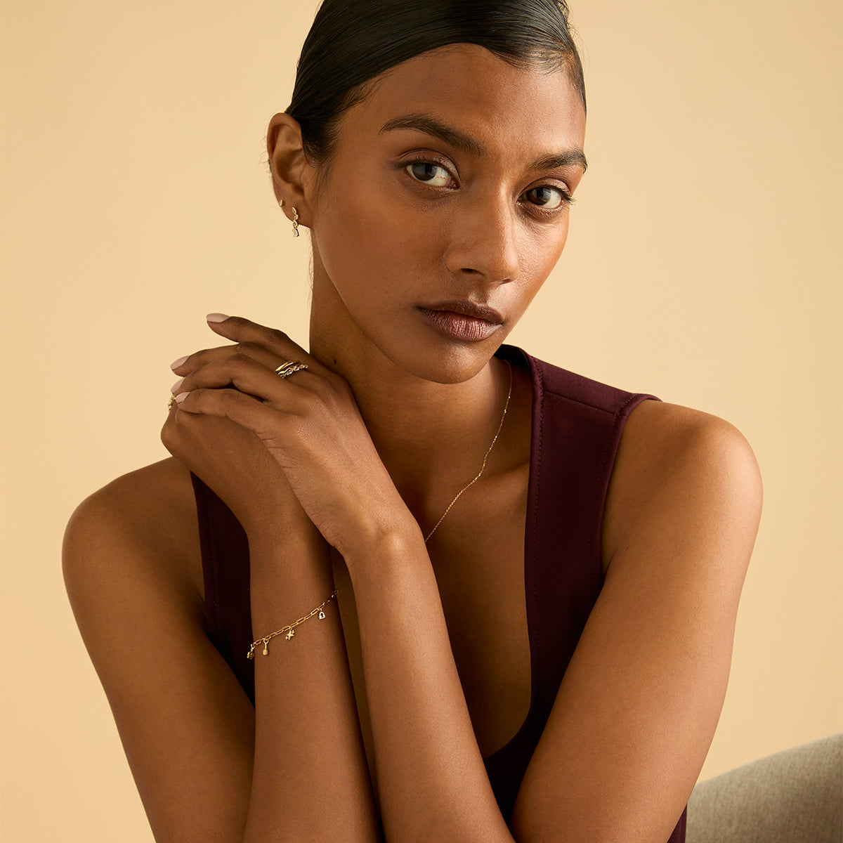 Motif Charms - Cosmic Cluster Charm 9k Gold - Charms & Pendants - Astrid &amp; Miyu